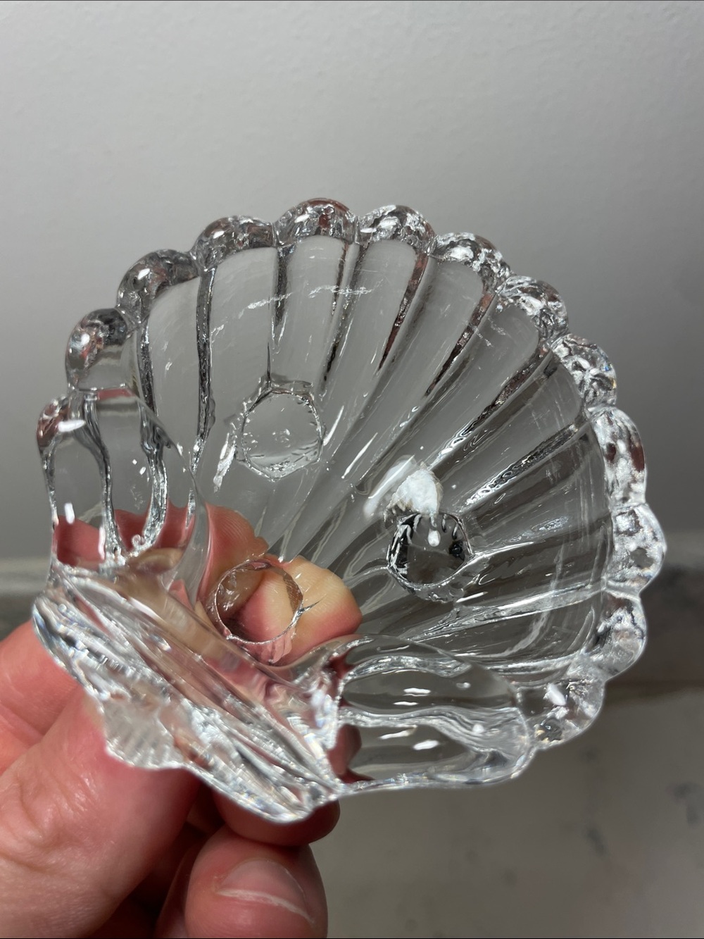Crystal Shell Caprice Trinket Nut Dish Vintage Cambridge Glass 2.75” W Like New